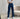 PIA: Baggy Denim Jeans in blau und weiss